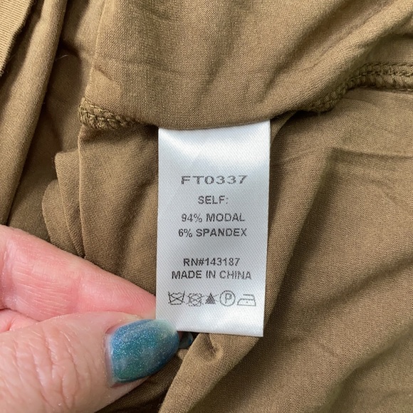 Olive Distressed V-Neck Tee - Picture 10 of 11